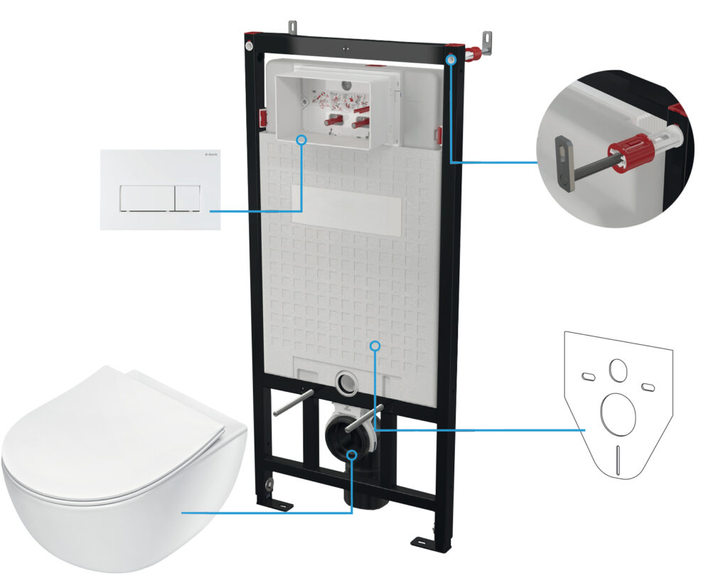 Zestaw WC podtynkowy 6 w 1