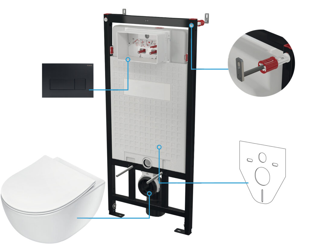 Zestaw WC podtynkowy 6 w 1