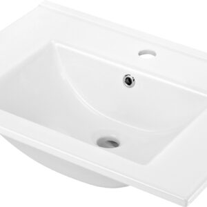 Umywalka ceramiczna wpuszczana z miejscem na baterię – 60 cm