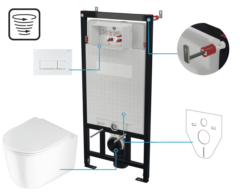 Zestaw WC podtynkowy 6 w 1