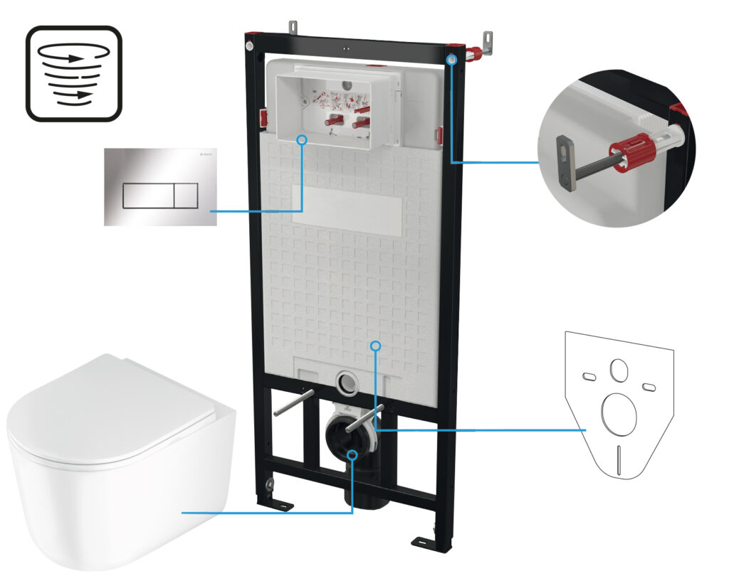 Zestaw WC podtynkowy 6 w 1