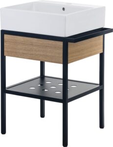 Konsola łazienkowa stojąca z umywalką i z szufladą – 56.5×40 cm