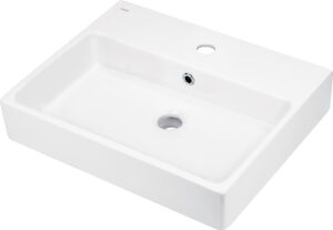 Umywalka ceramiczna nablatowa/ścienna z miejscem na baterię – 50×40 cm