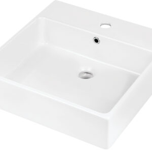 Umywalka ceramiczna nablatowa/ścienna z miejscem na baterię – 50×50 cm
