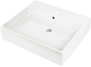Umywalka ceramiczna nablatowa/ścienna z miejscem na baterię – 60×50 cm