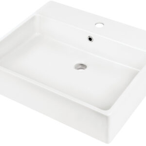 Umywalka ceramiczna nablatowa/ścienna z miejscem na baterię – 60×50 cm