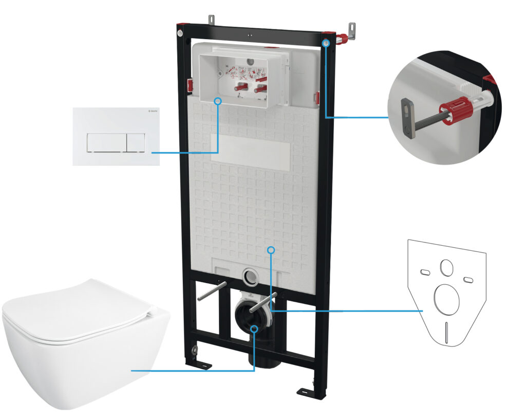 Zestaw WC podtynkowy 6 w 1