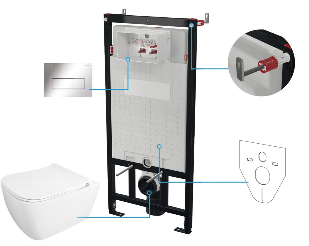 Zestaw WC podtynkowy 6 w 1