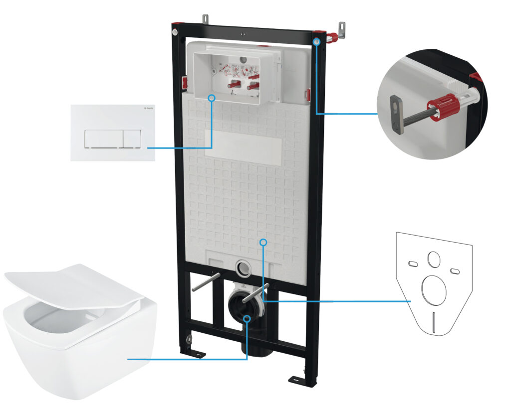 Zestaw WC podtynkowy 6 w 1