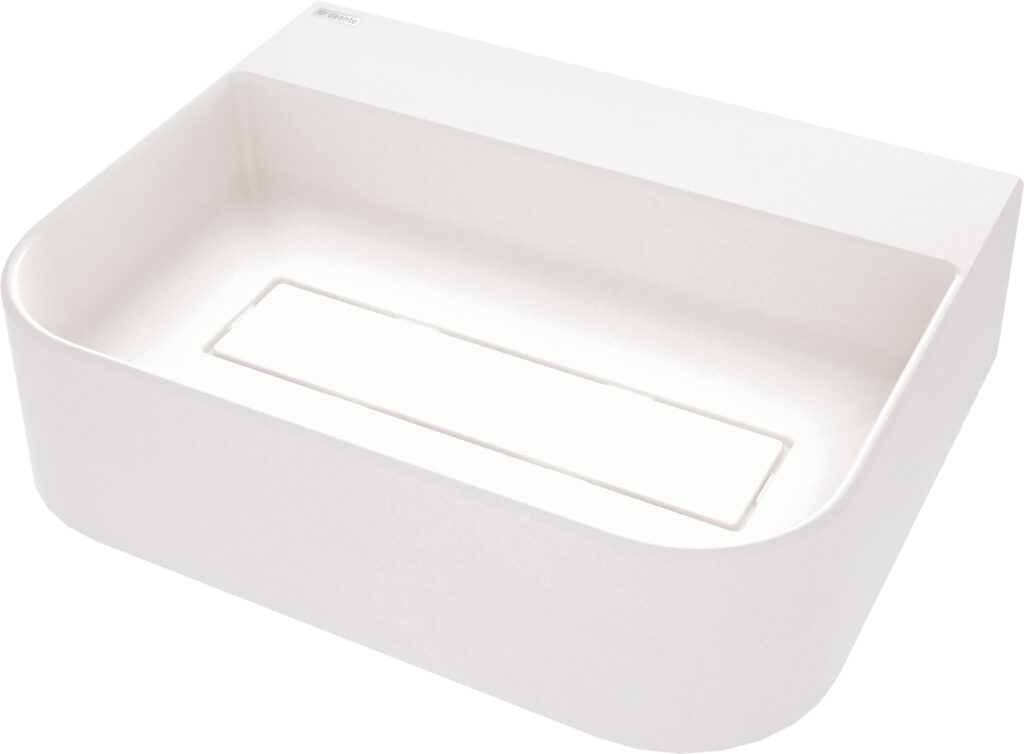 Umywalka granitowa nablatowa z miejscem na baterię – z maskownicą