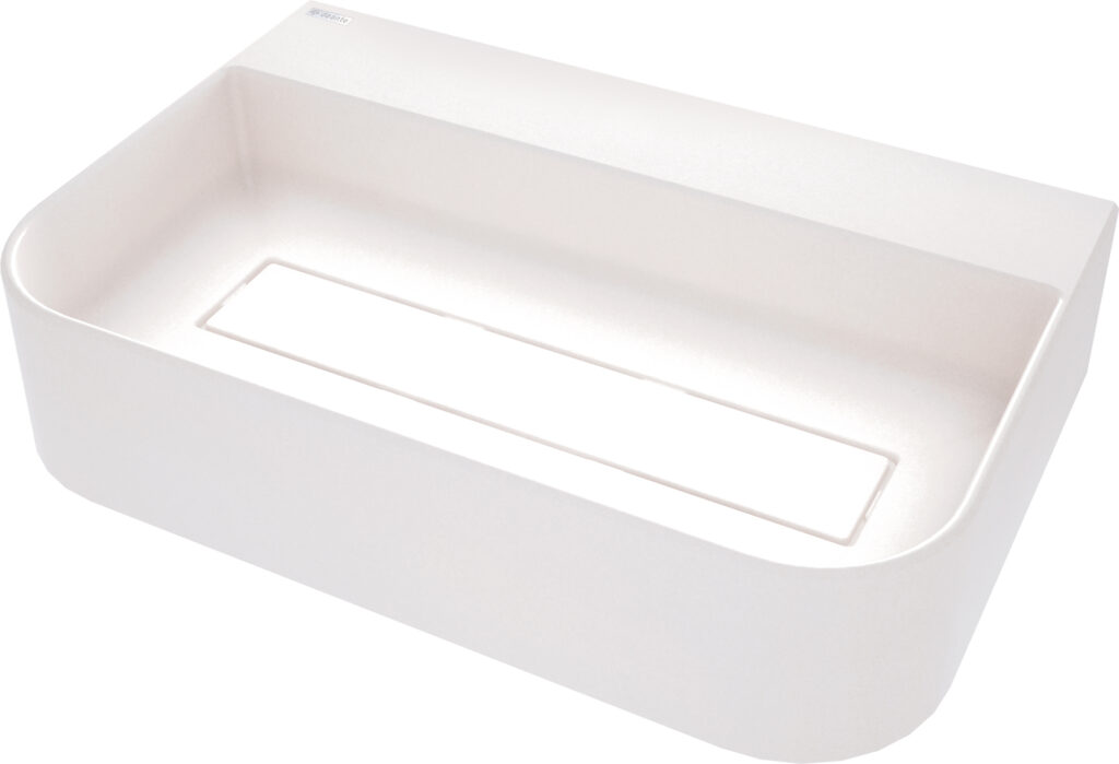 Umywalka granitowa nablatowa z miejscem na baterię – z maskownicą