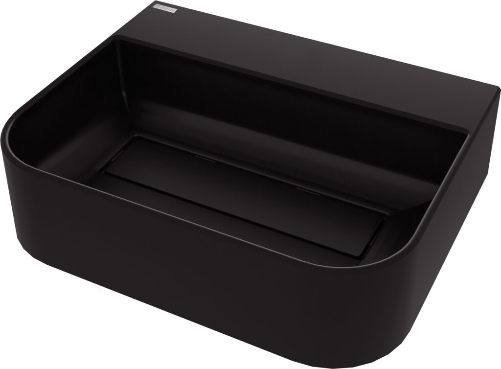 Umywalka granitowa nablatowa z miejscem na baterię – z maskownicą