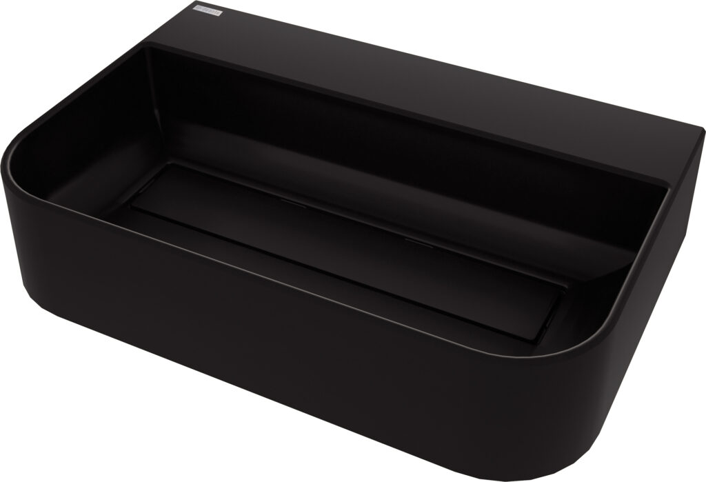 Umywalka granitowa nablatowa z miejscem na baterię – z maskownicą