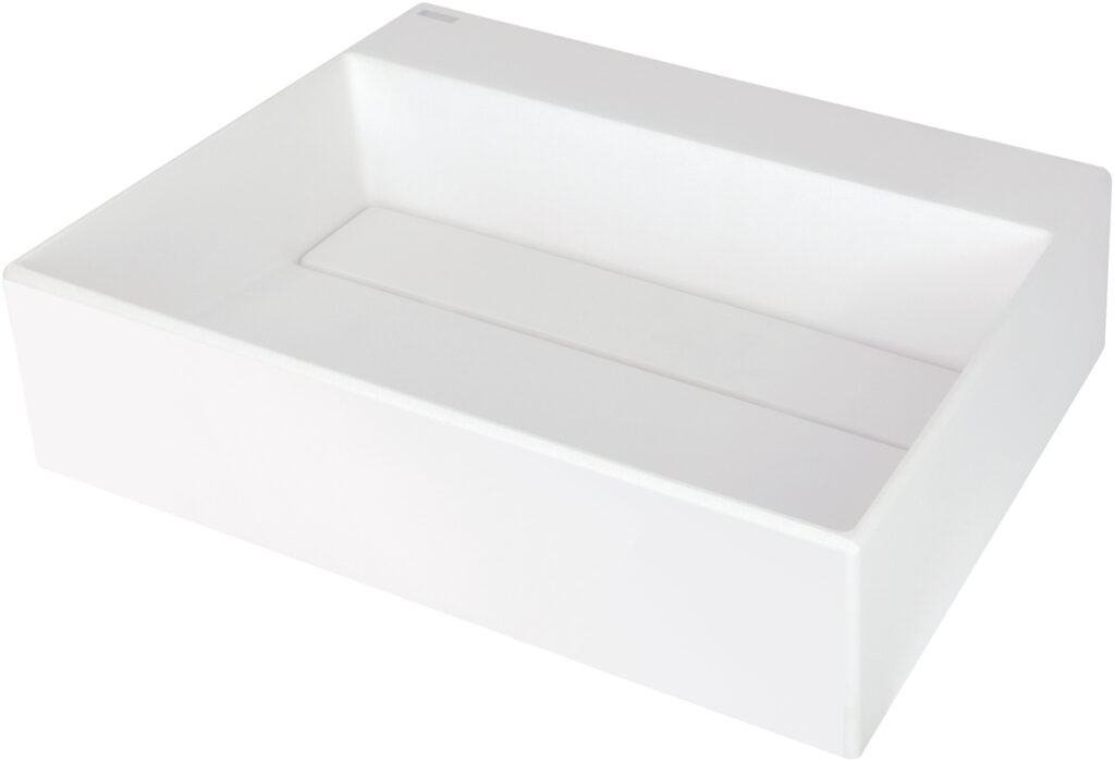 Umywalka granitowa nablatowa z miejscem na baterię – z maskownicą