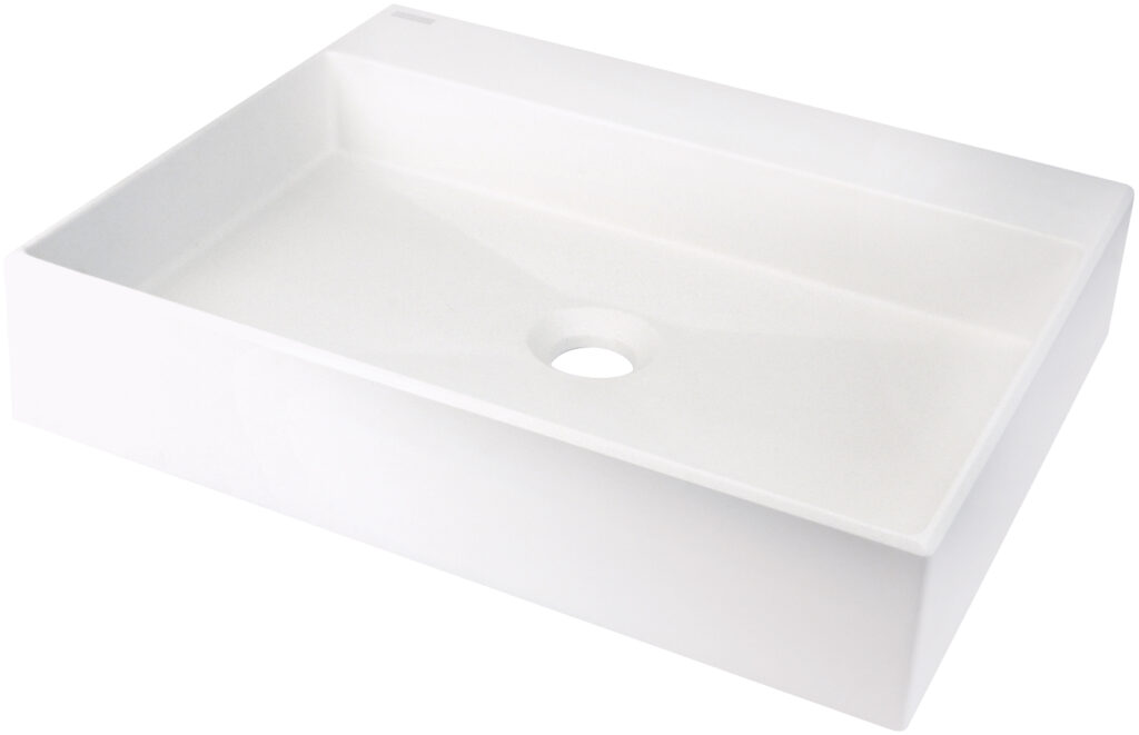 Umywalka granitowa nablatowa z miejscem na baterię – 500×400 mm