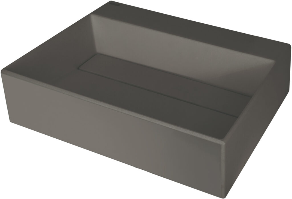 Umywalka granitowa nablatowa z miejscem na baterię – z maskownicą