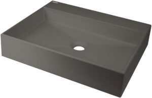 Umywalka granitowa nablatowa z miejscem na baterię – 500×400 mm