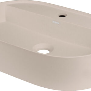 Umywalka granitowa nablatowa z miejscem na baterię – owalna