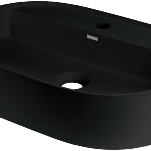 Umywalka granitowa nablatowa z wyspą na baterię – owalna