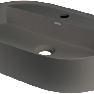 Umywalka granitowa nablatowa z wyspą na baterię – owalna