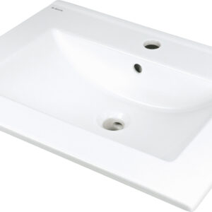 Umywalka ceramiczna wpuszczana z miejscem na baterię