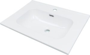 Umywalka ceramiczna wpuszczana z miejscem na baterię – 60 cm
