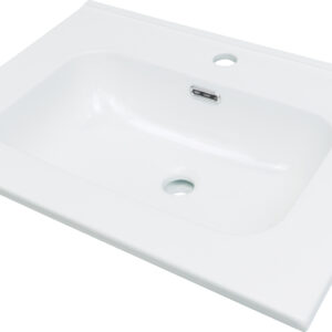 Umywalka ceramiczna wpuszczana z miejscem na baterię – 60 cm