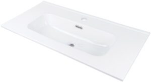 Umywalka ceramiczna wpuszczana z miejscem na baterię – 80 cm