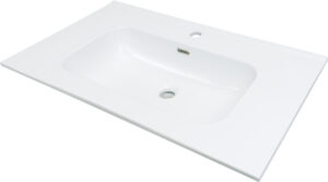 Umywalka ceramiczna wpuszczana z miejscem na baterię – 80 cm