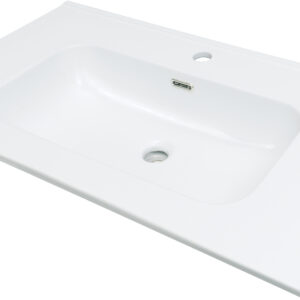 Umywalka ceramiczna wpuszczana z miejscem na baterię – 80 cm