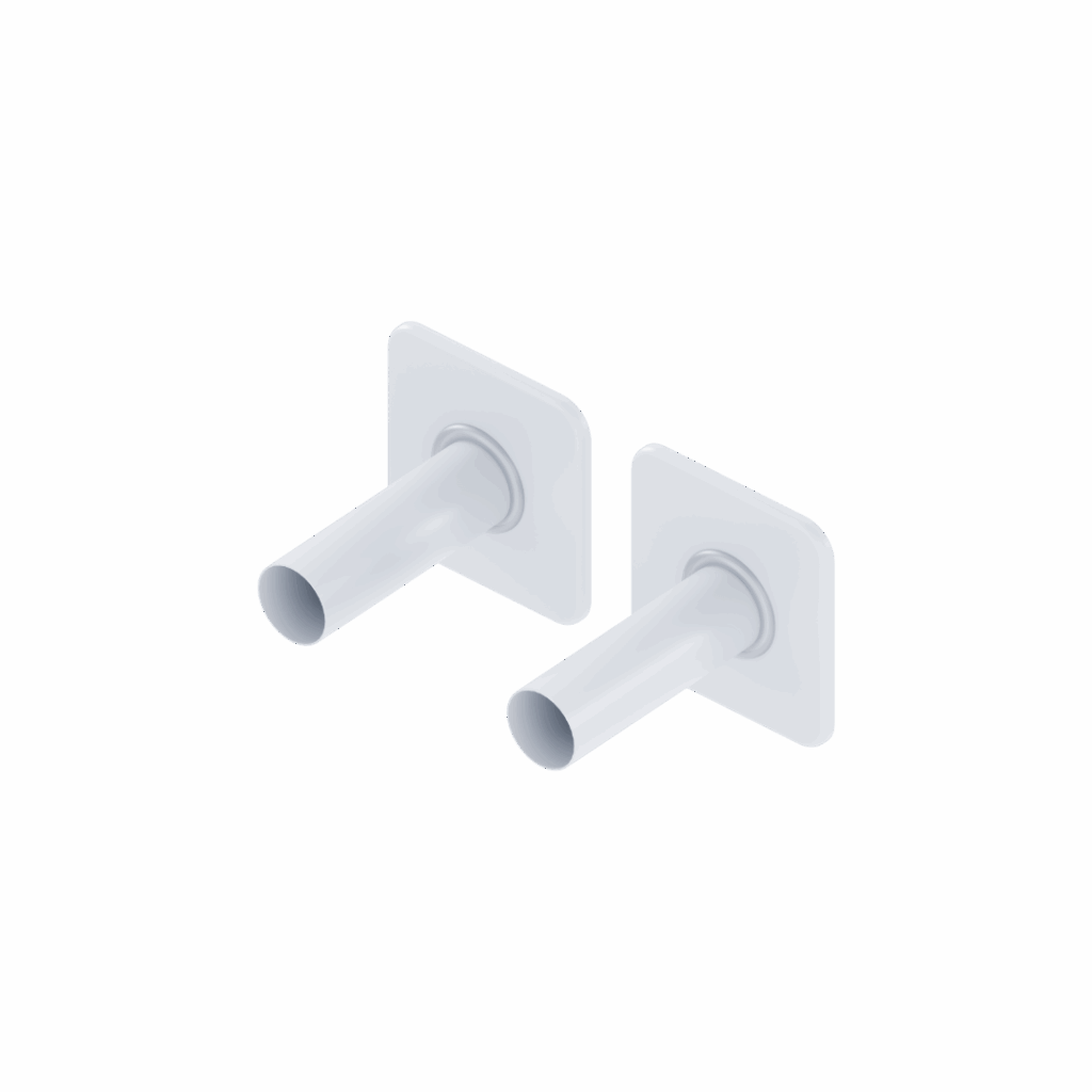 Caldo zestaw maskujący do zaworów grzejnikowych, 2x rozeta pojedyncza, biały mat