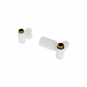 Caldo zestaw trójosiowy z głowicą termostatyczną z opcją montażu grzałki, prawy, biały mat