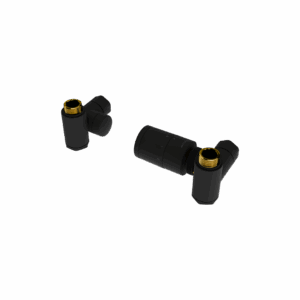 Caldo zestaw trójosiowy z głowicą termostatyczną z opcją montażu grzałki, prawy, czarny mat