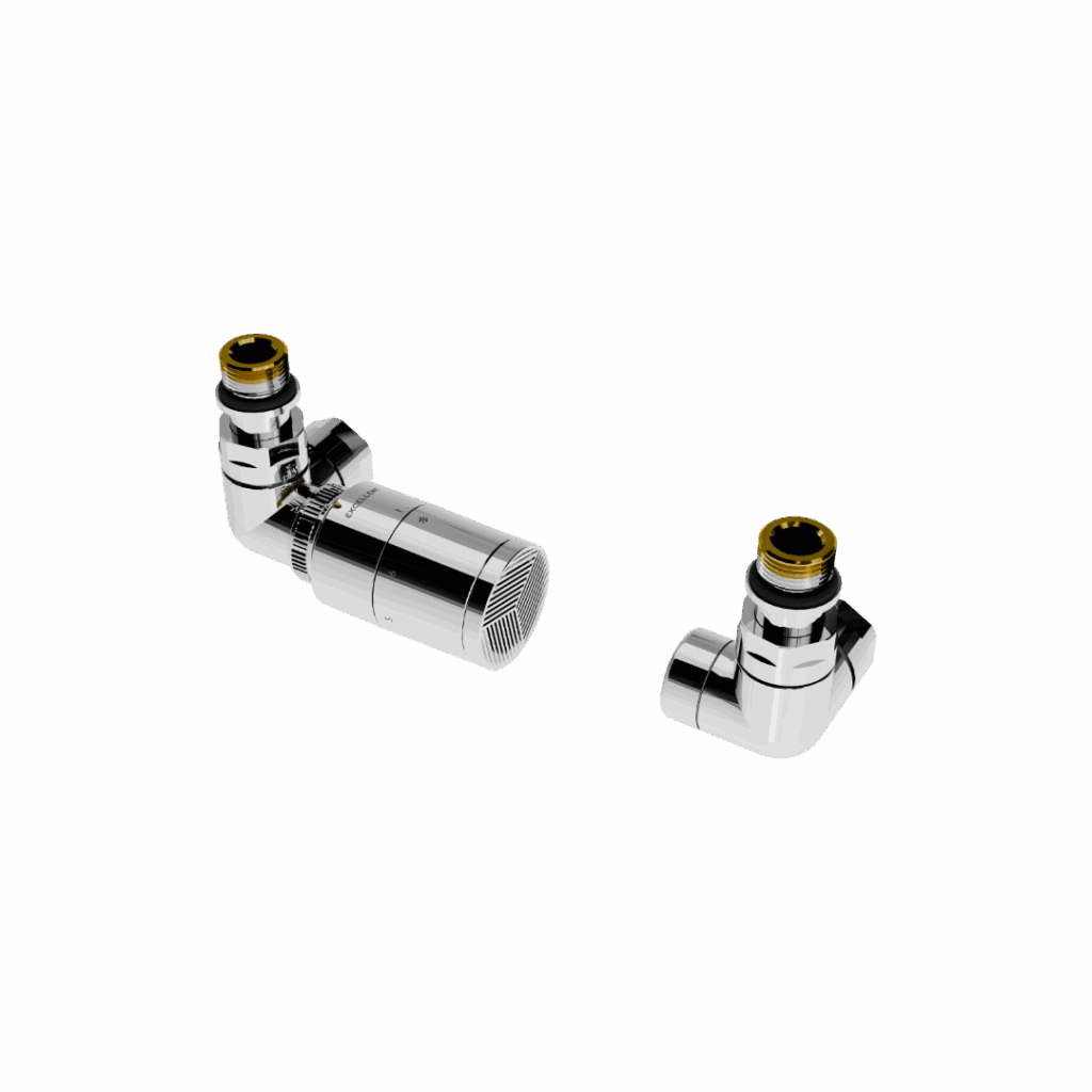Caldo zestaw trójosiowy z głowicą termostatyczną, lewy, chrom