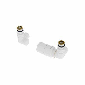 Caldo zestaw trójosiowy z głowicą termostatyczną, prawy, biały mat