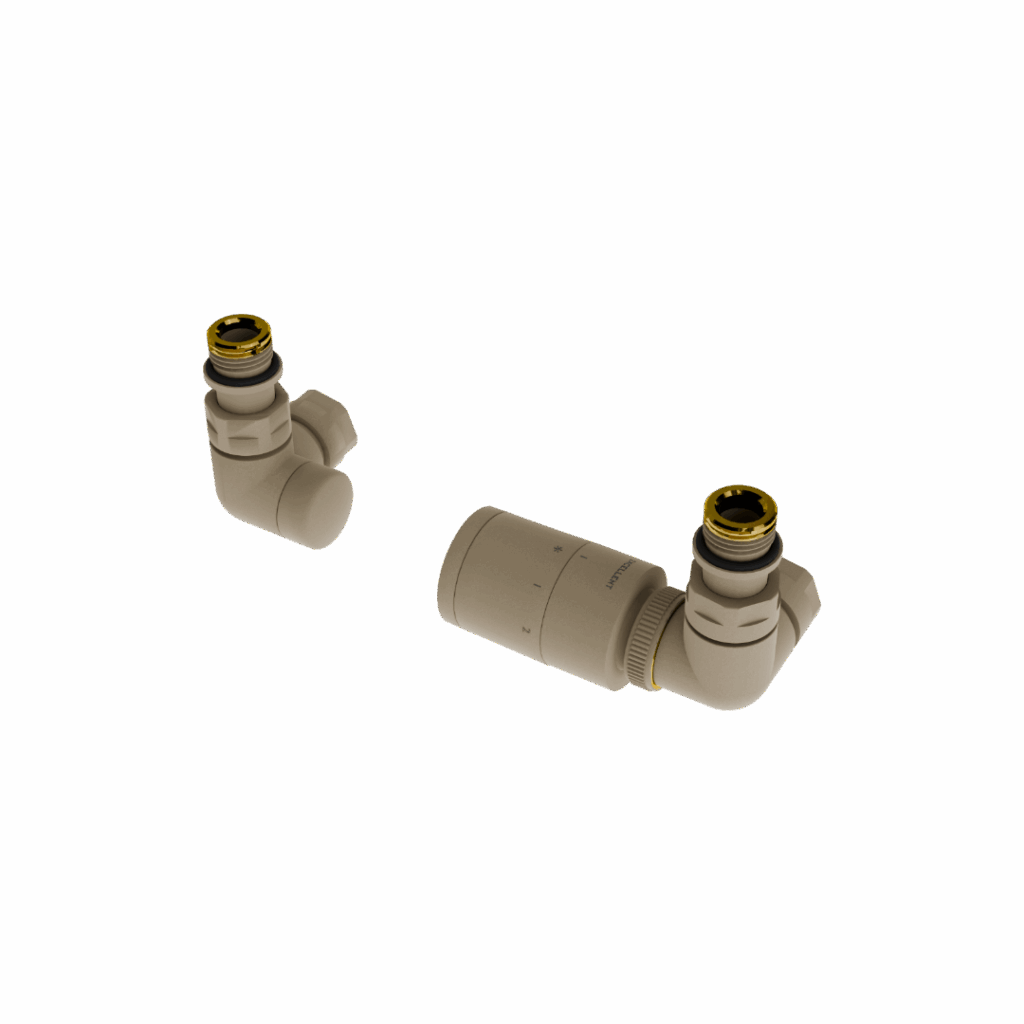 Caldo zestaw trójosiowy z głowicą termostatyczną, prawy, cappuccino