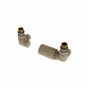 Caldo zestaw trójosiowy z głowicą termostatyczną, prawy, cappuccino