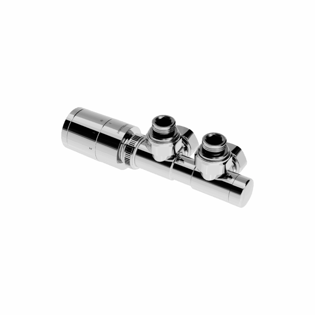 Caldo zestaw zintegrowany z głowicą termostatyczną, lewy, chrom