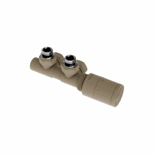 Caldo zestaw zintegrowany z głowicą termostatyczną, prawy, cappuccino