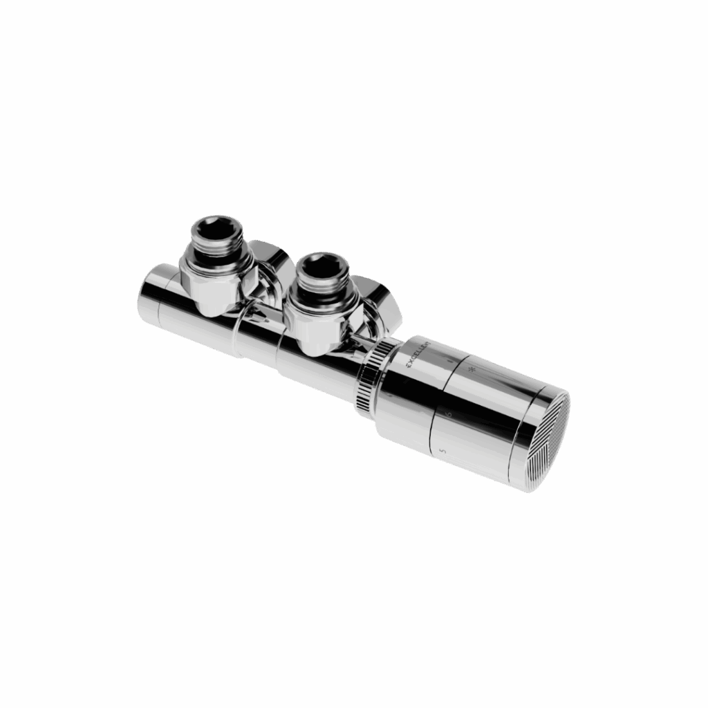 Caldo zestaw zintegrowany z głowicą termostatyczną, prawy, chrom