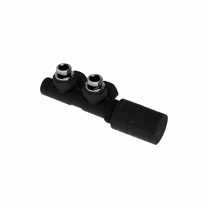 Caldo zestaw zintegrowany z głowicą termostatyczną, prawy, czarny mat