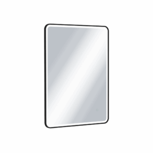 Corido lustro łazienkowe 80×60 cm prostokątne, oświetlenie LED mata grzewcza, czarny mat
