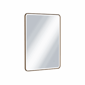 Corido lustro łazienkowe 80×60 cm prostokątne, oświetlenie LED mata grzewcza, miedziany szczotkowany