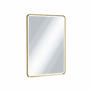 Corido lustro łazienkowe 80×60 cm prostokątne, oświetlenie LED mata grzewcza, złoty szczotkowany