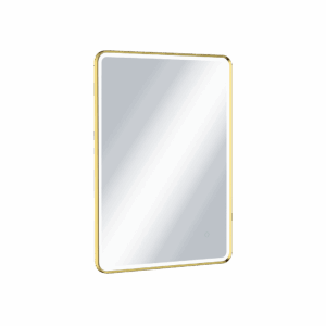 Corido lustro łazienkowe 80×60 cm prostokątne, oświetlenie LED mata grzewcza, złoty połysk