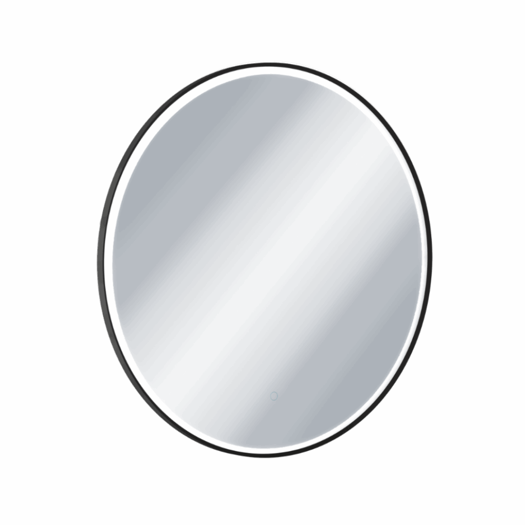 Corido lustro łazienkowe 100 cm okrągłe oświetlenie LED mata grzewcza, czarny mat