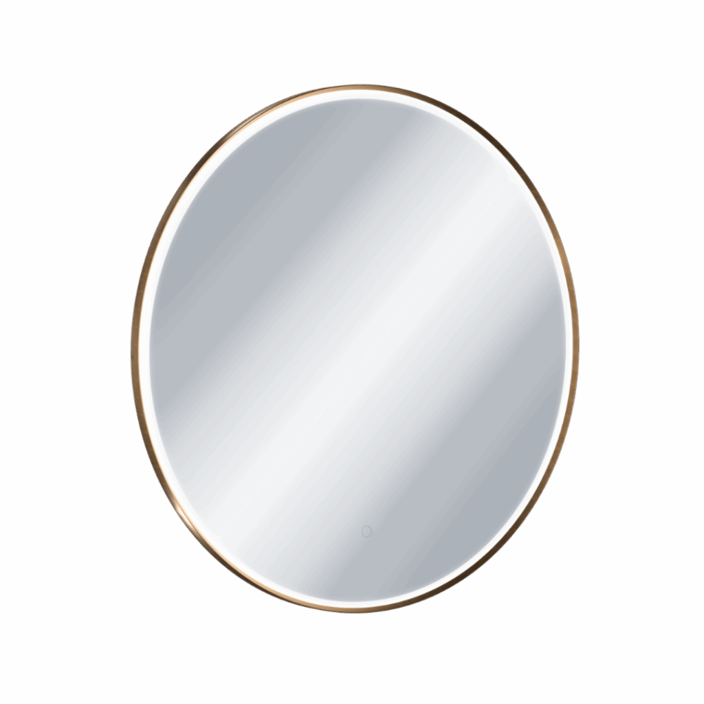 Corido lustro łazienkowe 100 cm okrągłe oświetlenie LED mata grzewcza, miedziany szczotkowany