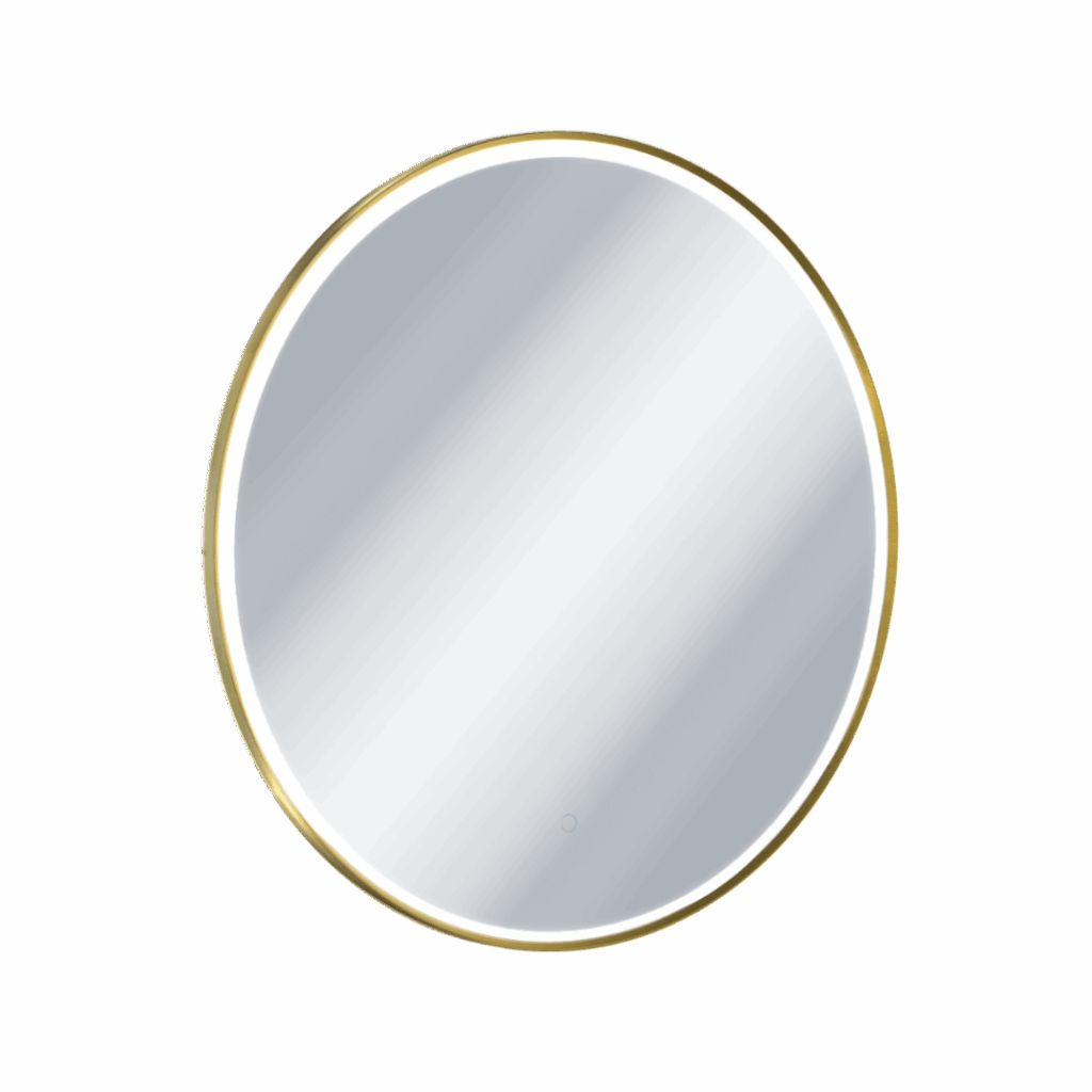 Corido lustro łazienkowe 100 cm okrągłe oświetlenie LED mata grzewcza, złoty szczotkowany