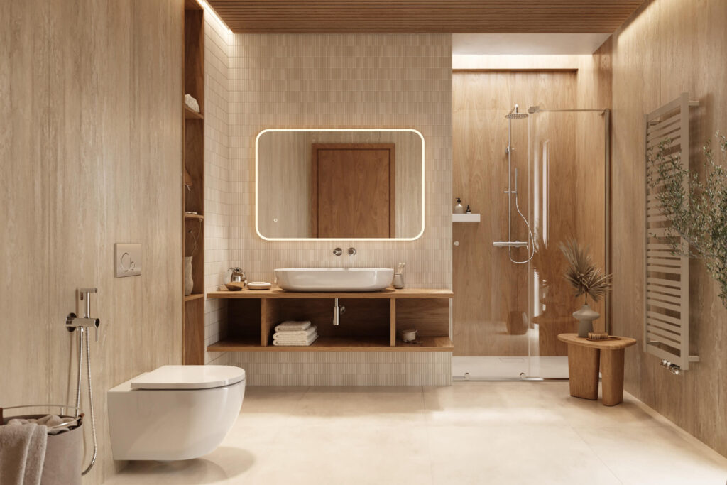 Lumiro lustro łazienkowe 100×70 cm prostokątne, oświetlenie LED mata grzewcza, rama akrylowa