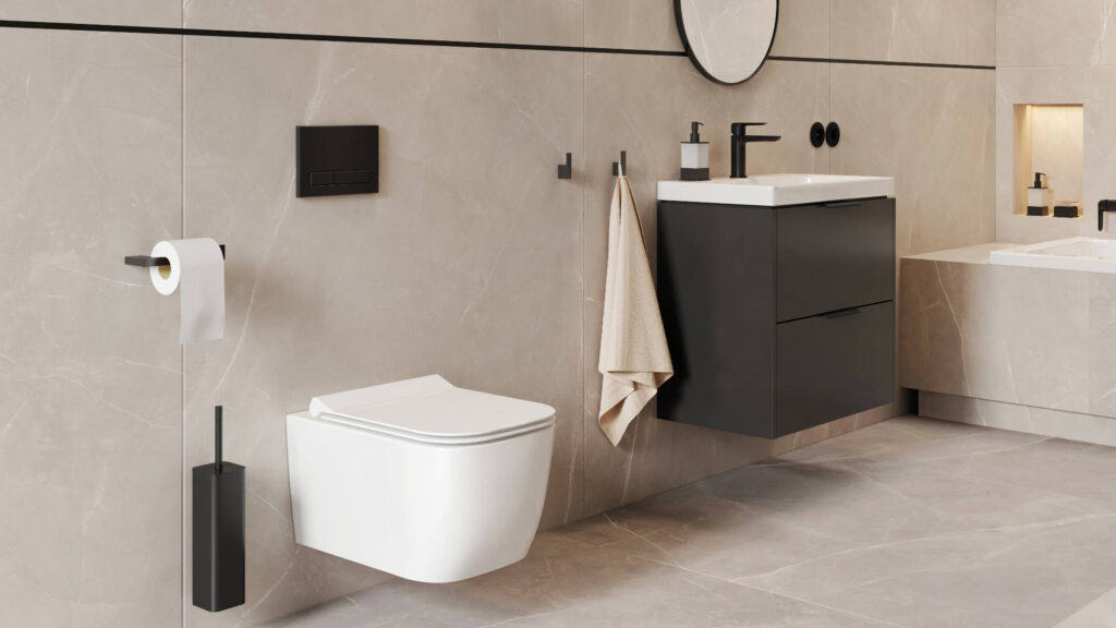 Riko szczotka wolnostojąca/do ściany, czarny mat